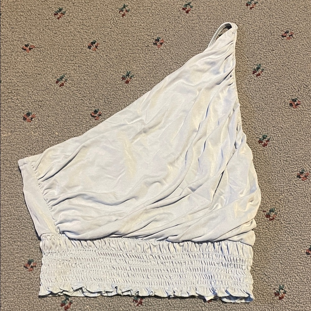 One-Shoulder light blue top